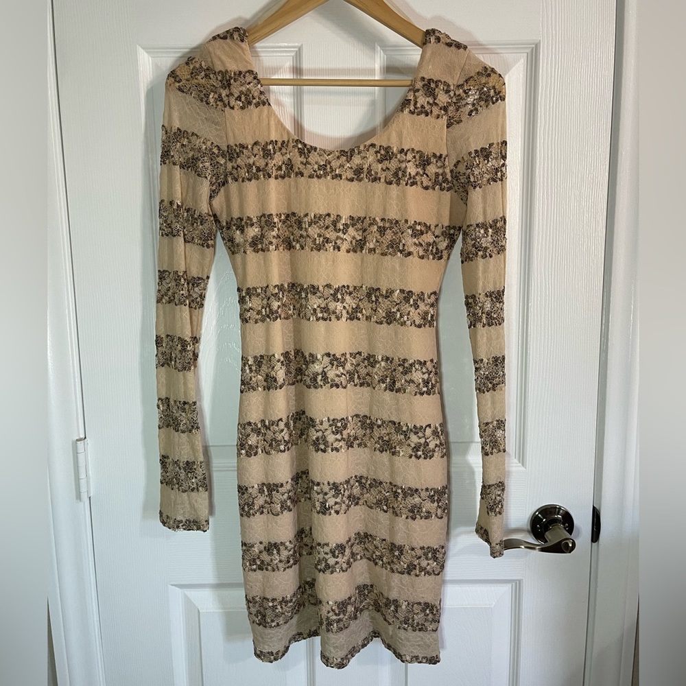 Long Sleeve Mini Dress - Size Medium
